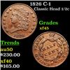 Image 1 : 1826 C-1 Classic Head half cent 1/2c Grades xf+
