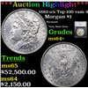 Image 1 : ***Auction Highlight*** 1882-o/s Top 100 vam 4  Morgan Dollar $1 Graded ms64+ By SEGS (fc)