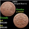 Image 1 : 1802 Draped Bust Large Cent 1c Grades g details