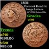 Image 1 : 1831 Coronet Head Large Cent 1c Grades vf++