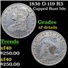 Image 1 : 1836 O-119 R3 Capped Bust Half Dollar 50c Grades xf details