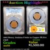 Image 1 : ***Auction Highlight*** PCGS 1863 Henry Jenkins F-910c-1a Copper PE R-4 Civil War Token 1c Graded au