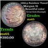 Image 1 : 1886-p Rainbow Toned Morgan Dollar $1 Graded GEM Unc