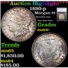 Image 1 : ***Auction Highlight*** 1890-p Morgan Dollar $1 Graded ms64+ By SEGS (fc)