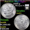 Image 1 : ***Auction Highlight*** 1889-p Morgan Dollar $1 Graded ms65+ By SEGS (fc)