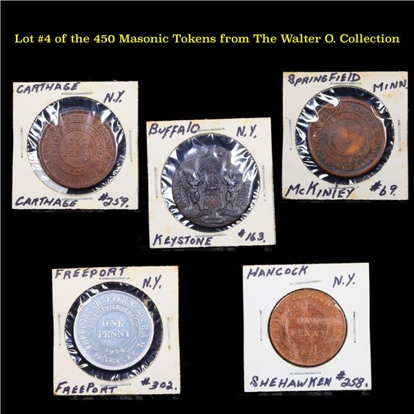 Lot #4 of the 450 Masonic Tokens from The Walter O. Collection
