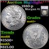Image 1 : ***Auction Highlight*** 1880-p Morgan Dollar $1 Graded ms65+ By SEGS (fc)