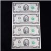 Image 2 : UNCUT MINT SHEET of 4x 2003 $2 Federal Reserve Notes All GEM or Better, James Bond Serial #'s