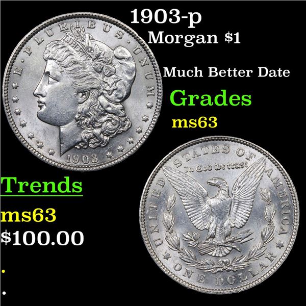1903-p Morgan Dollar $1 Grades Select Unc