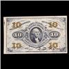 Image 2 : US Fractional Currency 10c Third Issue fr-1256 Washington Bust Green Reverse "1" On Face Grades xf