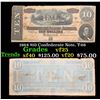 Image 1 : 1864 $10 Confederate Note, T-68 Grades vf+