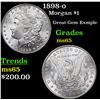 Image 1 : 1898-o Morgan Dollar $1 Grades GEM Unc