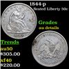 Image 1 : 1844-p Seated Half Dollar 50c Grades AU Details