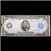 Image 2 : 1914 $5 Large Size Blue Seal Federal Reserve Note, New York, NY  2-B Grades xf details