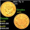 Image 1 : 1857 Ty 3 Gold Dollar $1 Grades Choice AU