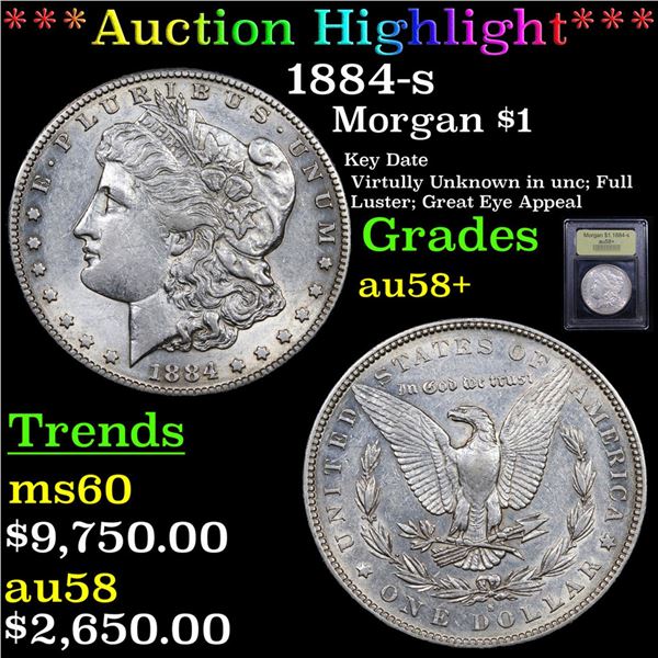***Auction Highlight*** 1884-s Morgan Dollar $1 Graded Choice AU/BU Slider+ By USCG (fc)