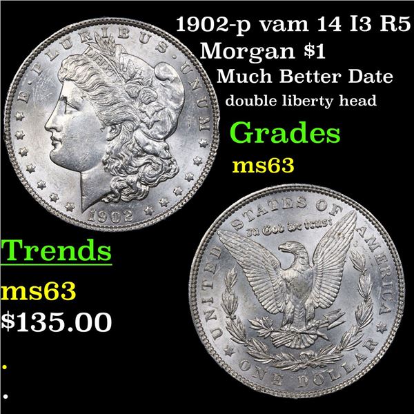 1902-p vam 14 I3 R5 Morgan Dollar $1 Grades Select Unc