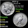 Image 1 : 1921-p Peace Dollar $1 Grades Choice AU