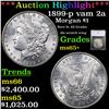 Image 1 : ***Auction Highlight*** 1899-p vam 2a Morgan Dollar $1 Graded ms65+ By SEGS (fc)