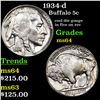 Image 1 : 1934-d Buffalo Nickel 5c Grades Choice Unc