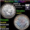 Image 1 : ***Auction Highlight*** 1892-p Barber Quarter 25c Graded Select+ Unc By USCG (fc)