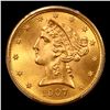 Image 2 : ***Auction Highlight*** 1907-p Gold Liberty Half Eagle $5 Graded ms66+ By SEGS (fc)