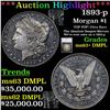 Image 1 : ***Auction Highlight*** 1893-p Morgan Dollar $1 Graded ms62+ DMPL By SEGS (fc)