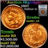 Image 1 : ***Auction Highlight*** PCGS 1907 Indian Cent 1c Graded ms66+ rd By PCGS (fc)