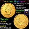 Image 1 : ***Auction Highlight*** 1856-d Variety 39-FF Gold Liberty Half Eagle $5 Graded Select Unc By USCG (f