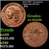 Image 1 : 1837 NYC  Crossman Umbrella HT-243 Hard Times Token 1c Grades AU Details