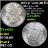 Image 1 : 1887-p Vam 20 R5 Morgan Dollar $1 Grades Choice+ Unc