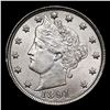 Image 2 : ***Auction Highlight*** 1891 Liberty Nickel 5c Graded ms64+ By SEGS (fc)