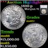 Image 1 : ***Auction Highlight*** 1890-p Morgan Dollar $1 Graded ms65+ By SEGS (fc)
