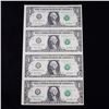 Image 3 : UNCUT MINT SHEET of 4x 2001 $1 Federal Reserve Notes All GEM or Better