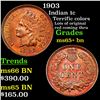 Image 1 : 1903 Indian Cent 1c Grades GEM+ Unc BN