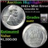 Image 1 : ***Auction Highlight*** PCGS 1943-s Mint Error Lincoln Cent 1c Graded ms62 By PCGS (fc)