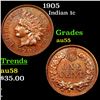 Image 1 : 1905 Indian Cent 1c Grades Choice AU