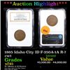 Image 1 : ***Auction Highlight*** NGC 1865 Idaho City ID F-350A-1A R-7 Civil War Token 1c Graded xf45 By NGC (