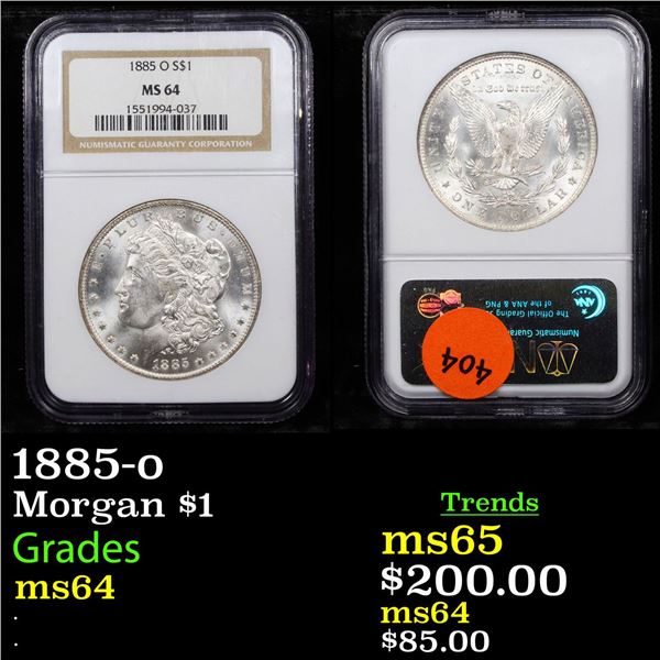 NGC 1885-o Morgan Dollar $1 Graded ms64 By NGC