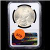 Image 3 : NGC 1925-p Peace Dollar $1 Graded ms62 By NGC