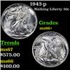 Image 1 : 1943-p Walking Liberty Half Dollar 50c Grades GEM++ Unc