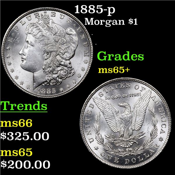 1885-p Morgan Dollar $1 Grades GEM+ Unc