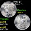 Image 1 : 1923-p Peace Dollar $1 Grades Select+ Unc