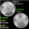 Image 1 : 1884-o Morgan Dollar $1 Grades GEM+ Unc