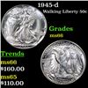 Image 1 : 1945-d Walking Liberty Half Dollar 50c Grades GEM+ Unc