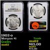 Image 1 : NGC 1902-o Morgan Dollar $1 Graded ms62 By NGC