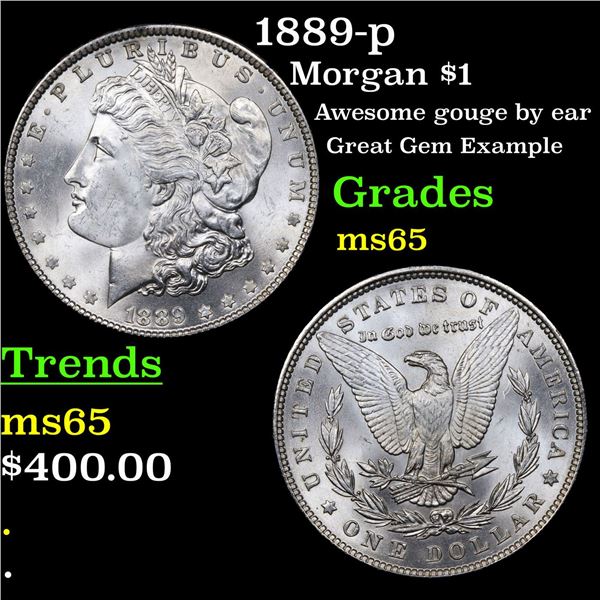 1889-p Morgan Dollar $1 Grades GEM Unc