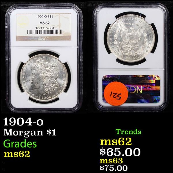 NGC 1904-o Morgan Dollar $1 Graded ms62 By NGC