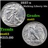Image 1 : 1937-s Walking Liberty Half Dollar 50c Grades Select Unc