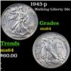 Image 1 : 1943-p Walking Liberty Half Dollar 50c Grades Choice Unc